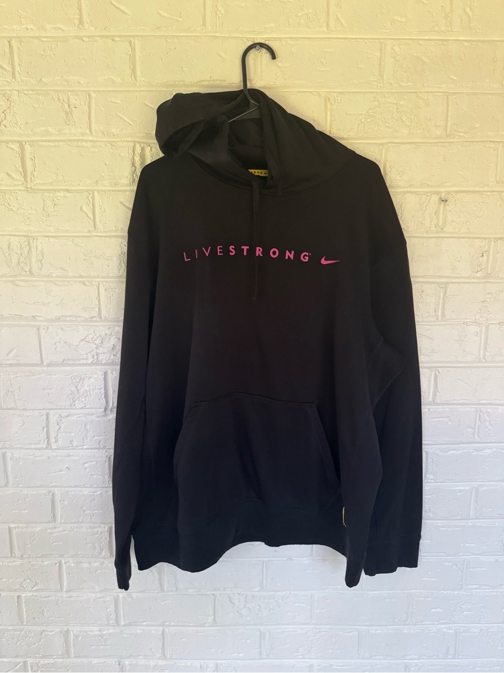 Nike LIVESTRONG Black Hoodie with Pink Logo